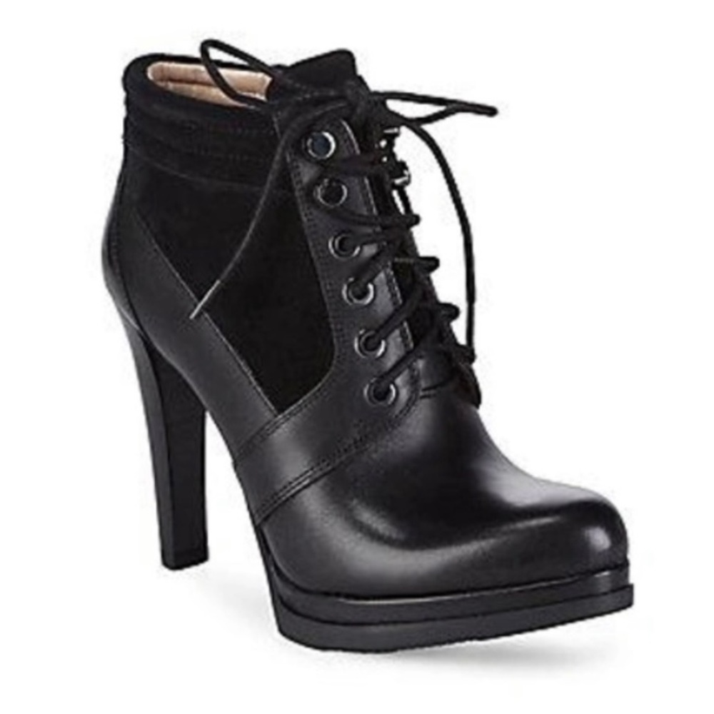 French Connection Sarina Lace Up Heeled Booties - 7